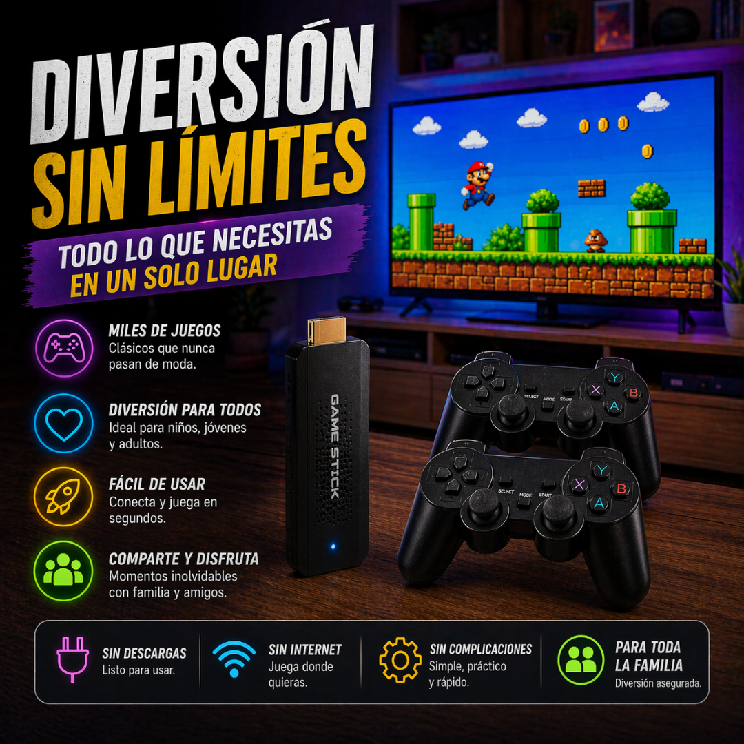 Convierte tu TV en una consola con más de 10.000 juegos sin complicaciones - Game Tv Stick