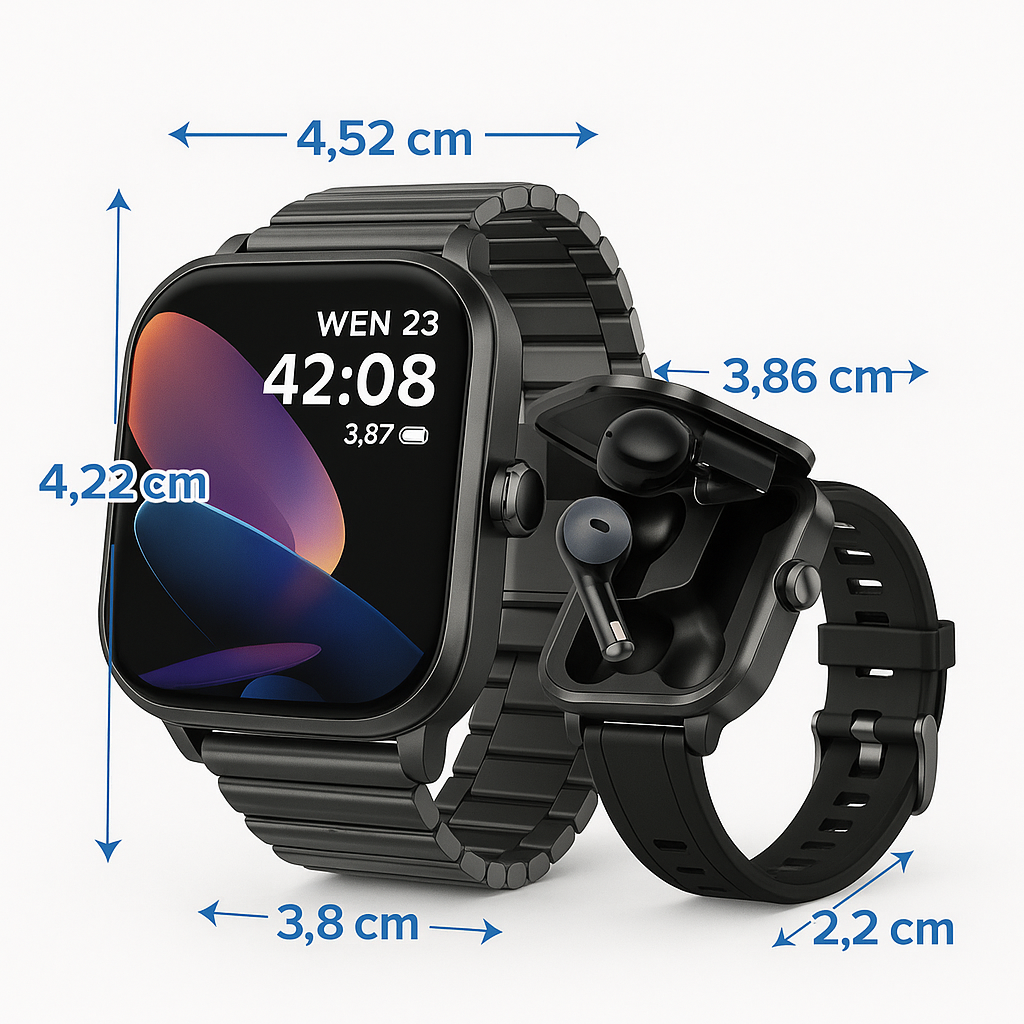 Smartwatch D8 Pro 2 en 1: potencia, estilo y audífonos integrados