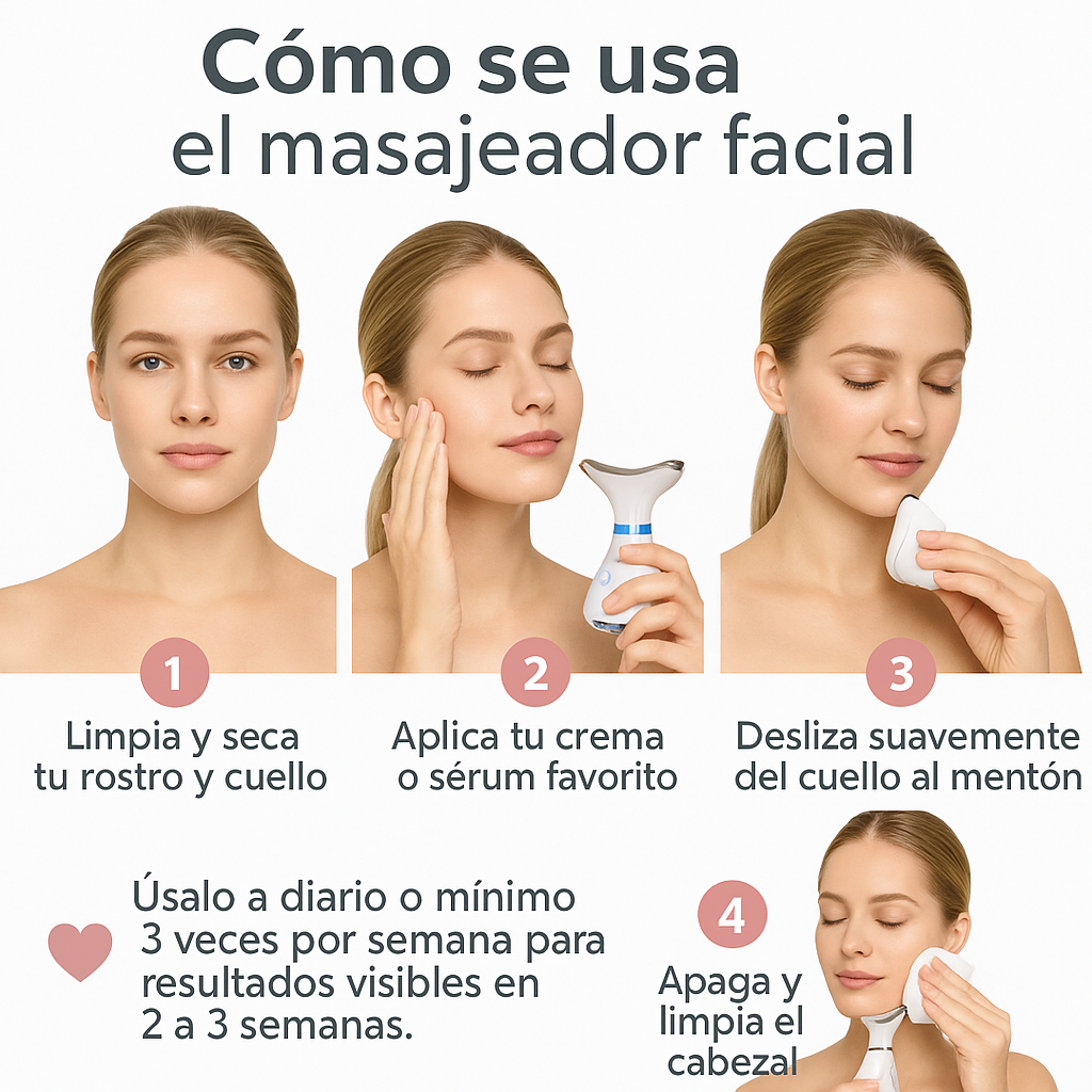 Mírate al espejo y vuelve a amar tu reflejo — piel firme, luminosa y sin papada- Masajeador Portatil