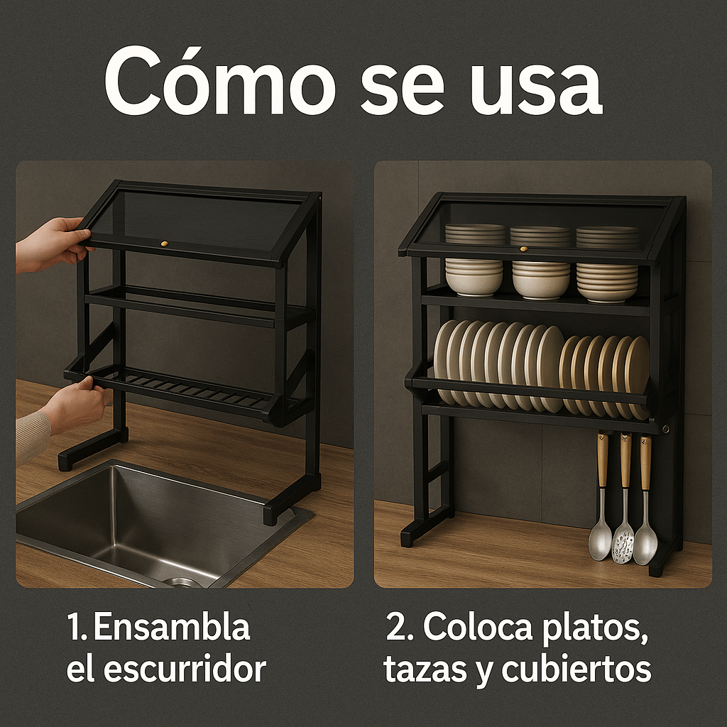 Más Espacio, Más Orden, Menos Estrés - Escurridor de Platos