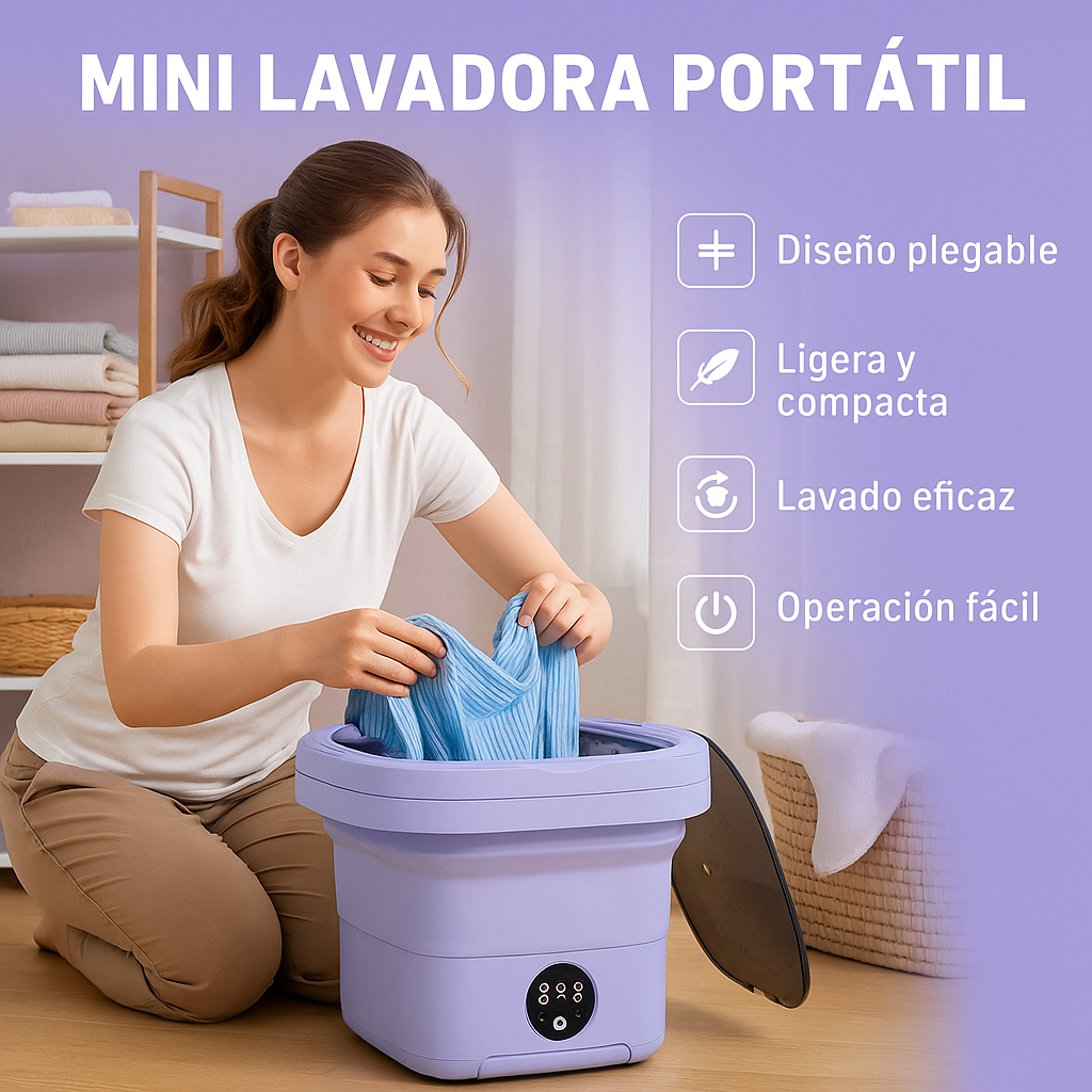 ¡Lava tu ropa en minutos y sin ocupar espacio! - LAVADORA PORTATIL