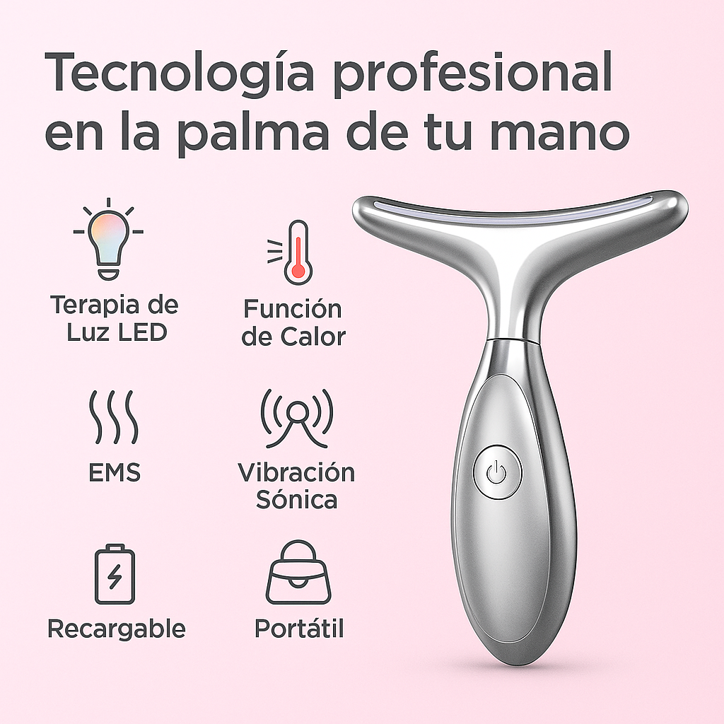 Mírate al espejo y vuelve a amar tu reflejo — piel firme, luminosa y sin papada- Masajeador Portatil
