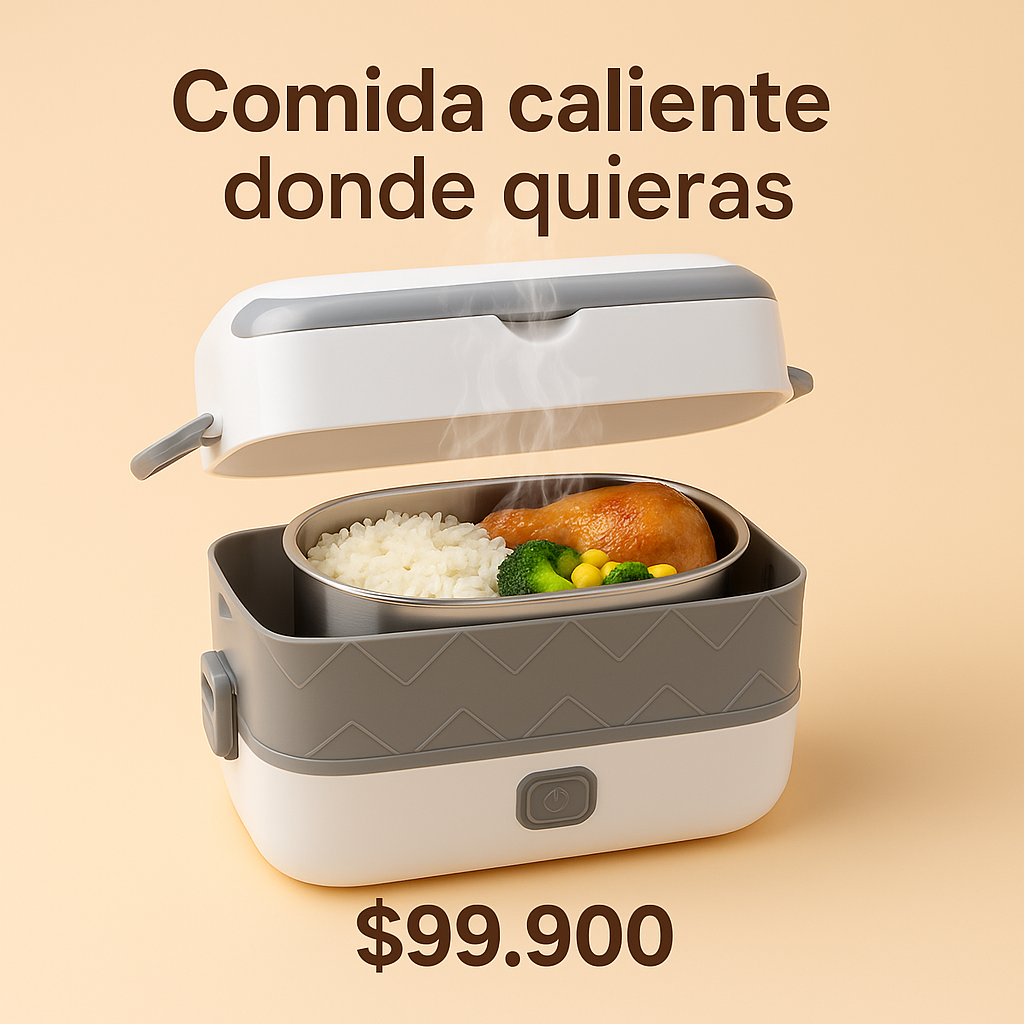 Diseño moderno, acero inoxidable y potencia en tus manos- Lonchera Electrica