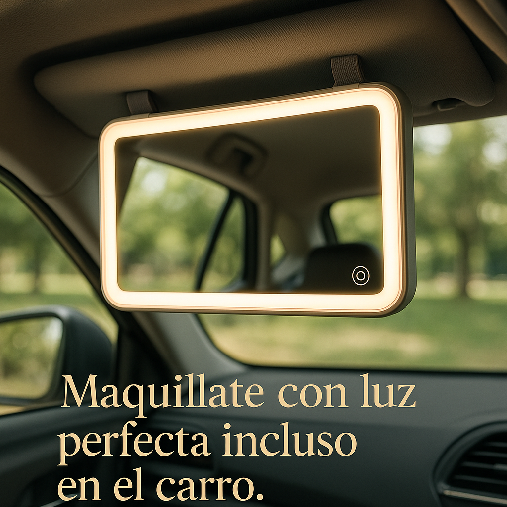 La solución a la mala iluminación de tu carro- Espejo Led