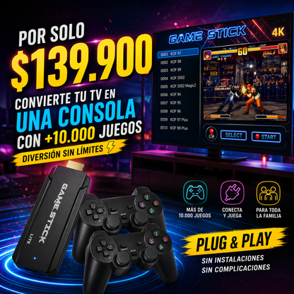 Convierte tu TV en una consola con más de 10.000 juegos sin complicaciones - Game Tv Stick
