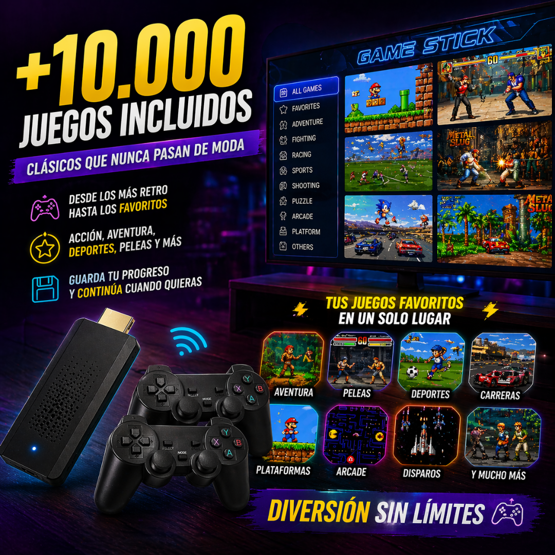 Convierte tu TV en una consola con más de 10.000 juegos sin complicaciones - Game Tv Stick