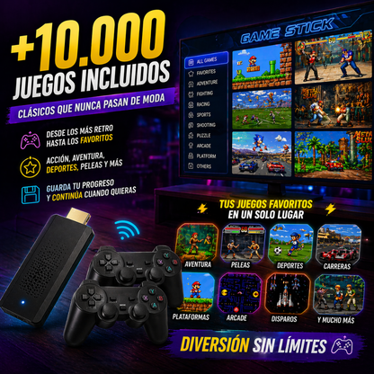 Convierte tu TV en una consola con más de 10.000 juegos sin complicaciones - Game Tv Stick