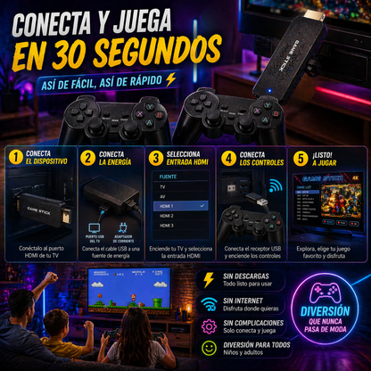 Convierte tu TV en una consola con más de 10.000 juegos sin complicaciones - Game Tv Stick