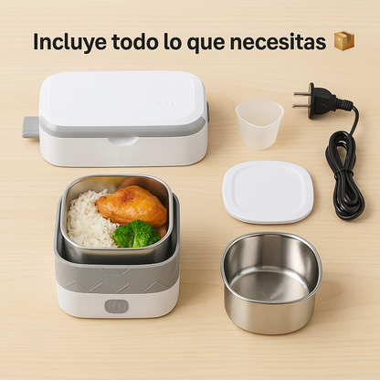 Diseño moderno, acero inoxidable y potencia en tus manos- Lonchera Electrica