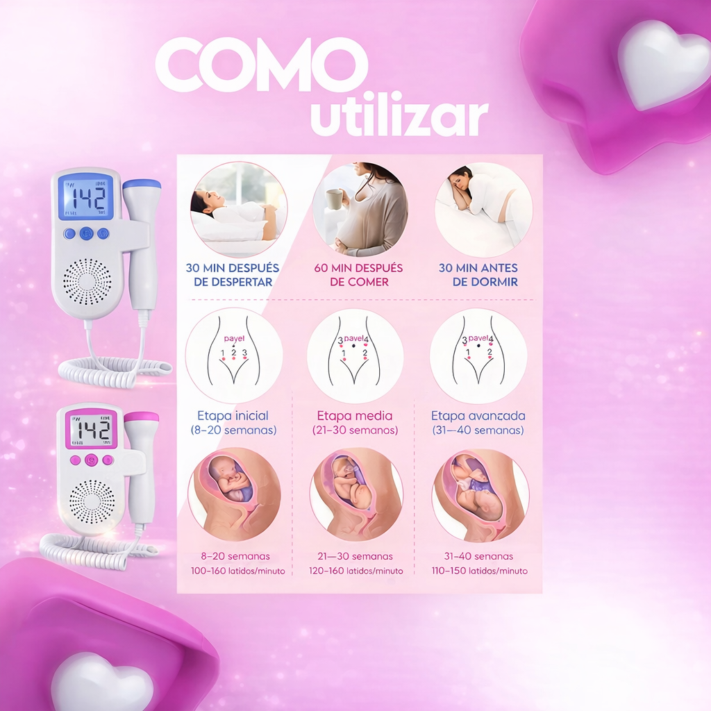 El sonido más hermoso que escucharás en tu vida - Doppler Fetal Lcd Ultrasónico Frecuencia Cardiaca Embarazo