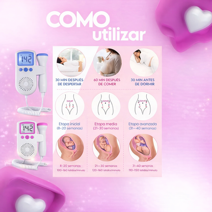 El sonido más hermoso que escucharás en tu vida - Doppler Fetal Lcd Ultrasónico Frecuencia Cardiaca Embarazo