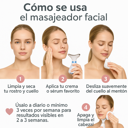 Mírate al espejo y vuelve a amar tu reflejo — piel firme, luminosa y sin papada- Masajeador Portatil