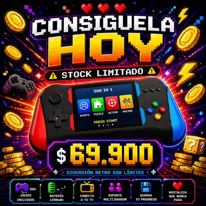 ¡REVIVE LA NOSTALGIA EN TUS MANOS CON LA CONSOLA PORTATIL!