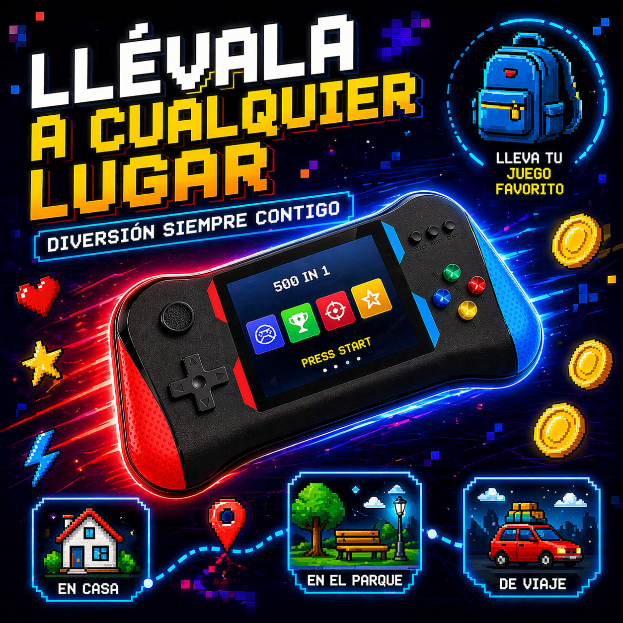 ¡REVIVE LA NOSTALGIA EN TUS MANOS CON LA CONSOLA PORTATIL!