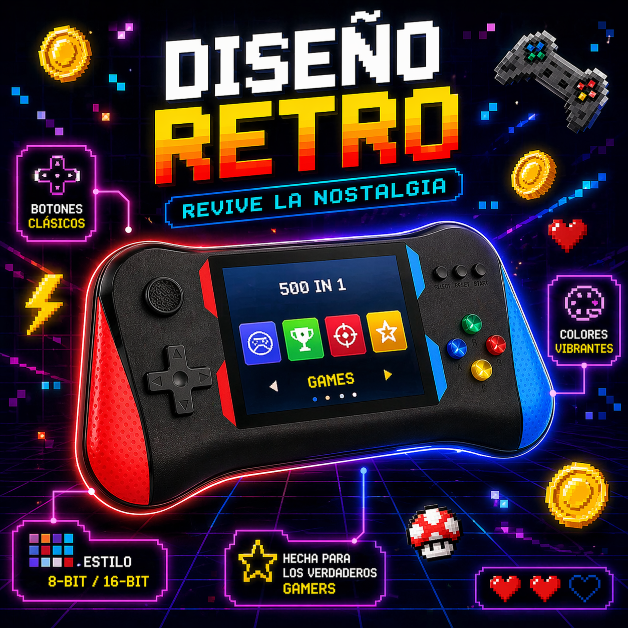 ¡REVIVE LA NOSTALGIA EN TUS MANOS CON LA CONSOLA PORTATIL!