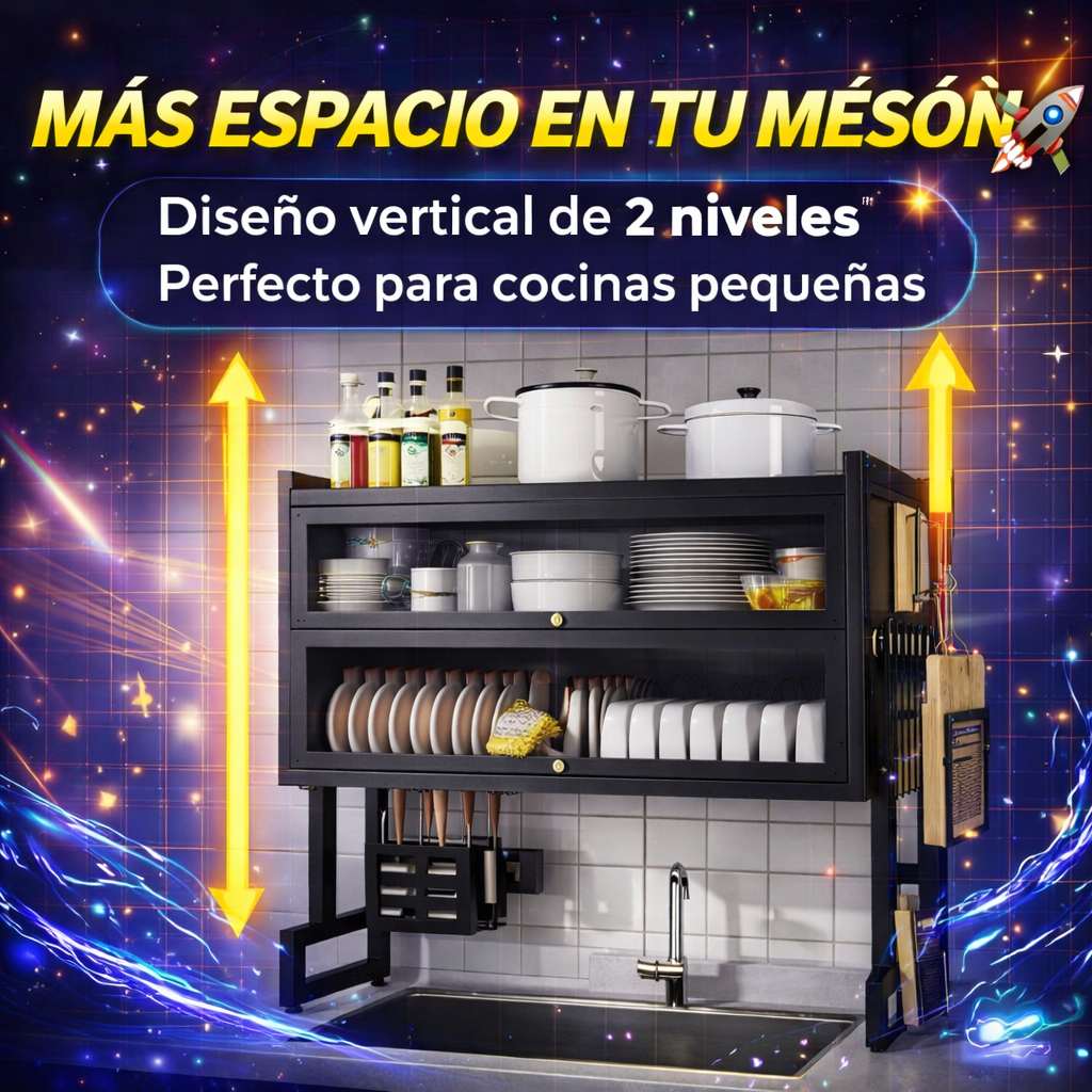 Más Espacio, Más Orden, Menos Estrés - Escurridor de Platos