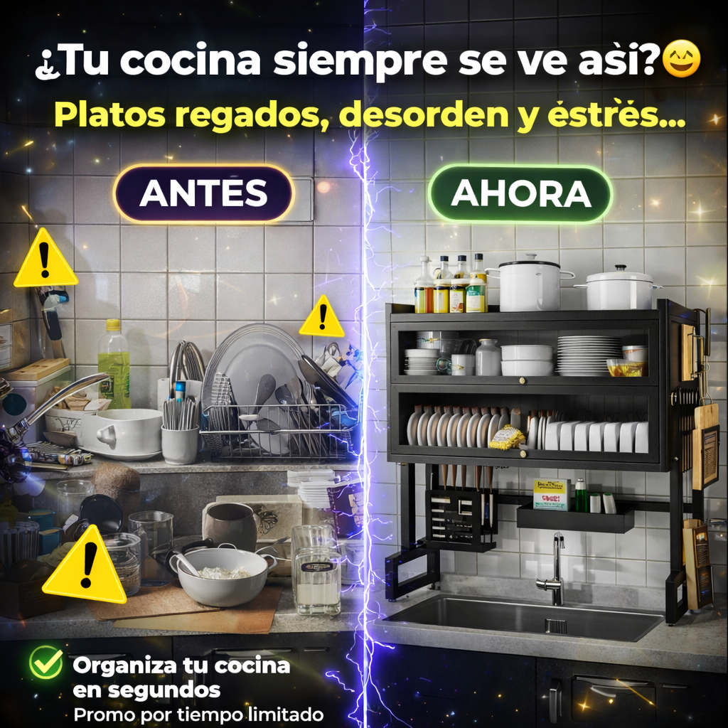 Más Espacio, Más Orden, Menos Estrés - Escurridor de Platos