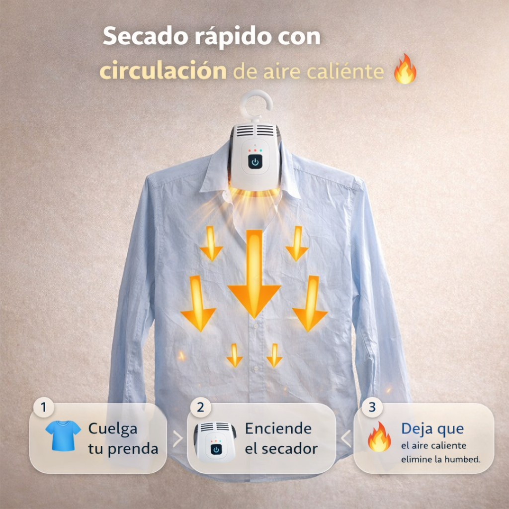 La forma inteligente de secar tu ropa rápida y fácilmente en casa - Gancho Portatil Secador De Ropa