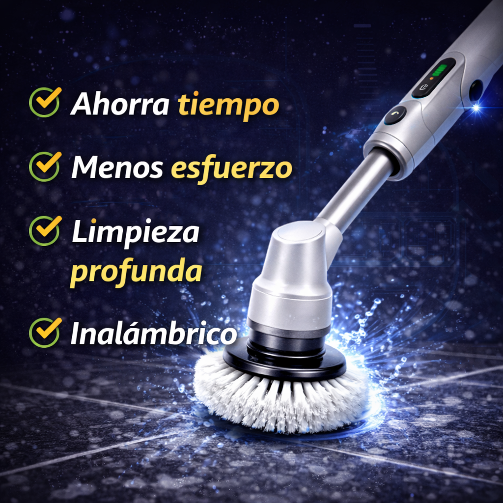 Limpia baños, cocinas y azulejos sin cansarte - Cepillo De Limpieza Electrico 9 En 1