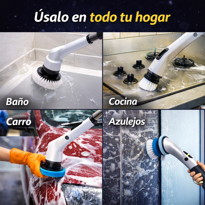 Limpia baños, cocinas y azulejos sin cansarte - Cepillo De Limpieza Electrico 9 En 1