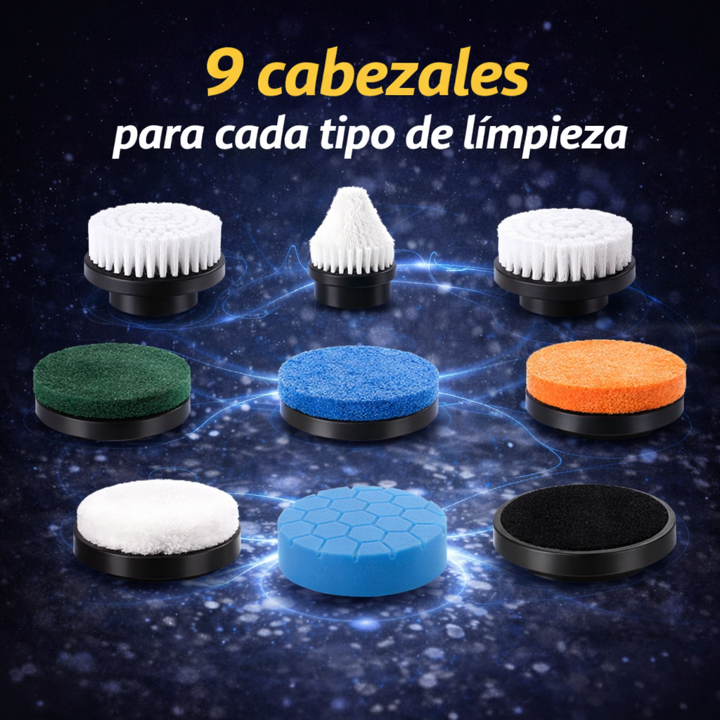 Limpia baños, cocinas y azulejos sin cansarte - Cepillo De Limpieza Electrico 9 En 1