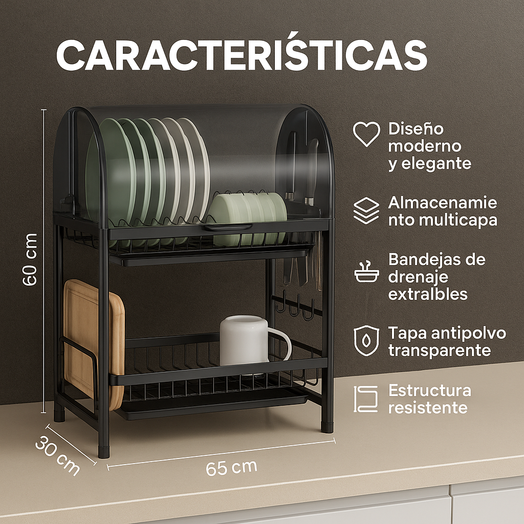 Convierte tu cocina en un espacio moderno y elegante-Escurridor de Platos