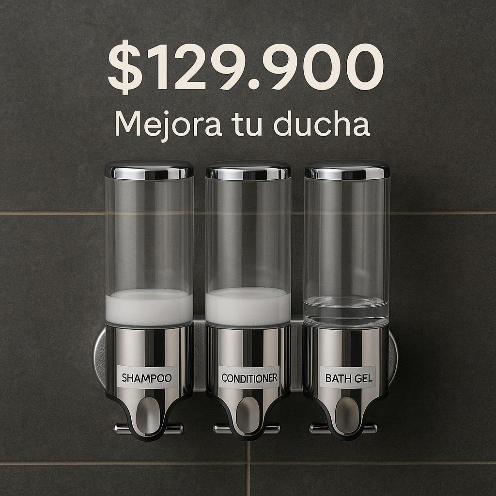 Diseño elegante, orden perfecto: el toque premium que tu baño merece- Dispensador de Shampoo