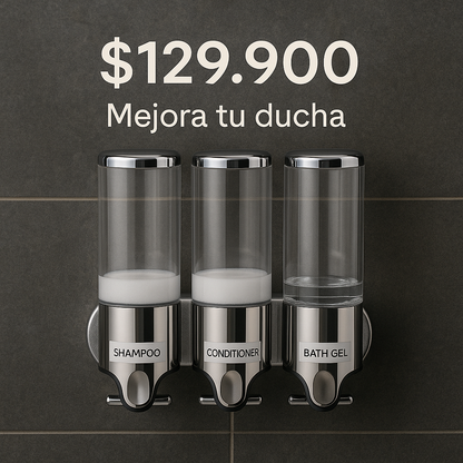 Diseño elegante, orden perfecto: el toque premium que tu baño merece- Dispensador de Shampoo