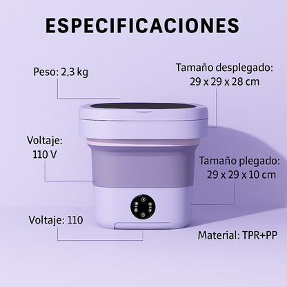 ¡Lava tu ropa en minutos y sin ocupar espacio! - LAVADORA PORTATIL
