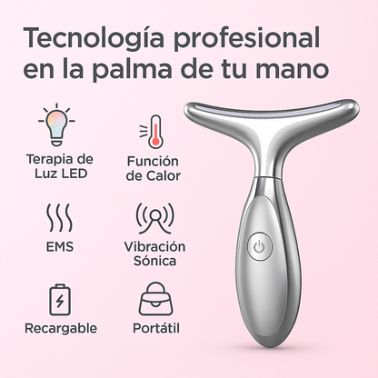 Mírate al espejo y vuelve a amar tu reflejo — piel firme, luminosa y sin papada- Masajeador Portatil
