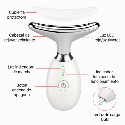 Mírate al espejo y vuelve a amar tu reflejo — piel firme, luminosa y sin papada- Masajeador Portatil