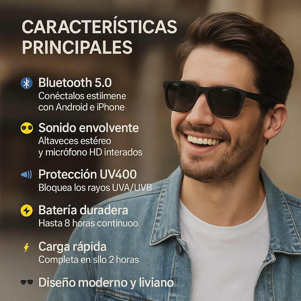 Música, Llamadas y Estilo… Todo en Un Solo Accesorio - Gafas Inteligentes