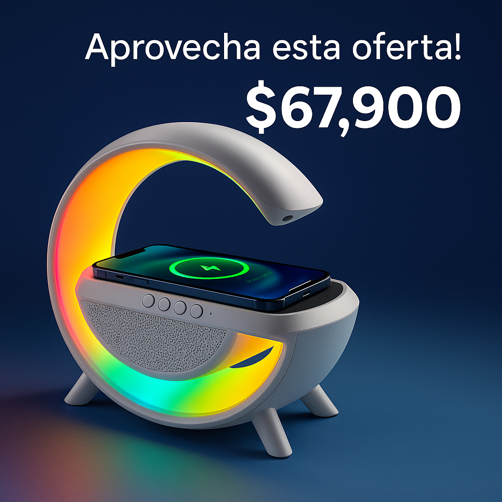 Iluminación, música y carga… todo en un solo toque - Lampara Inteligente