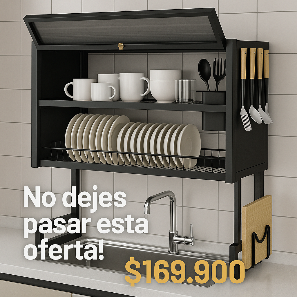 Más Espacio, Más Orden, Menos Estrés - Escurridor de Platos